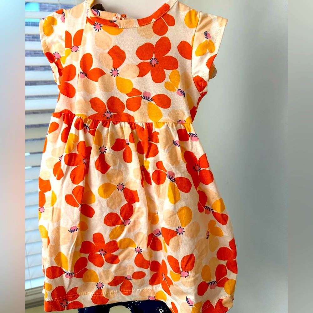 2 Outfits New Carter’s. Summer bloomer and adorable Dress. Sold as set